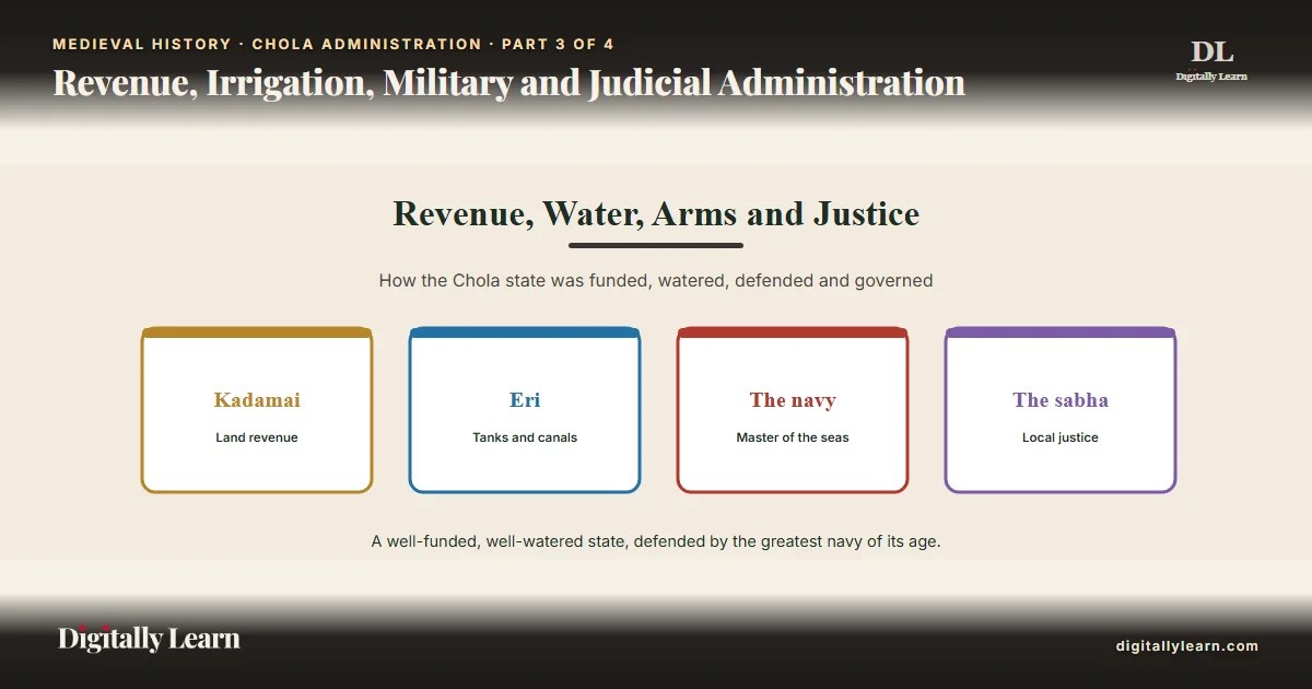 Cover of the article: Chola Revenue, Irrigation, Military and Judicial Administration