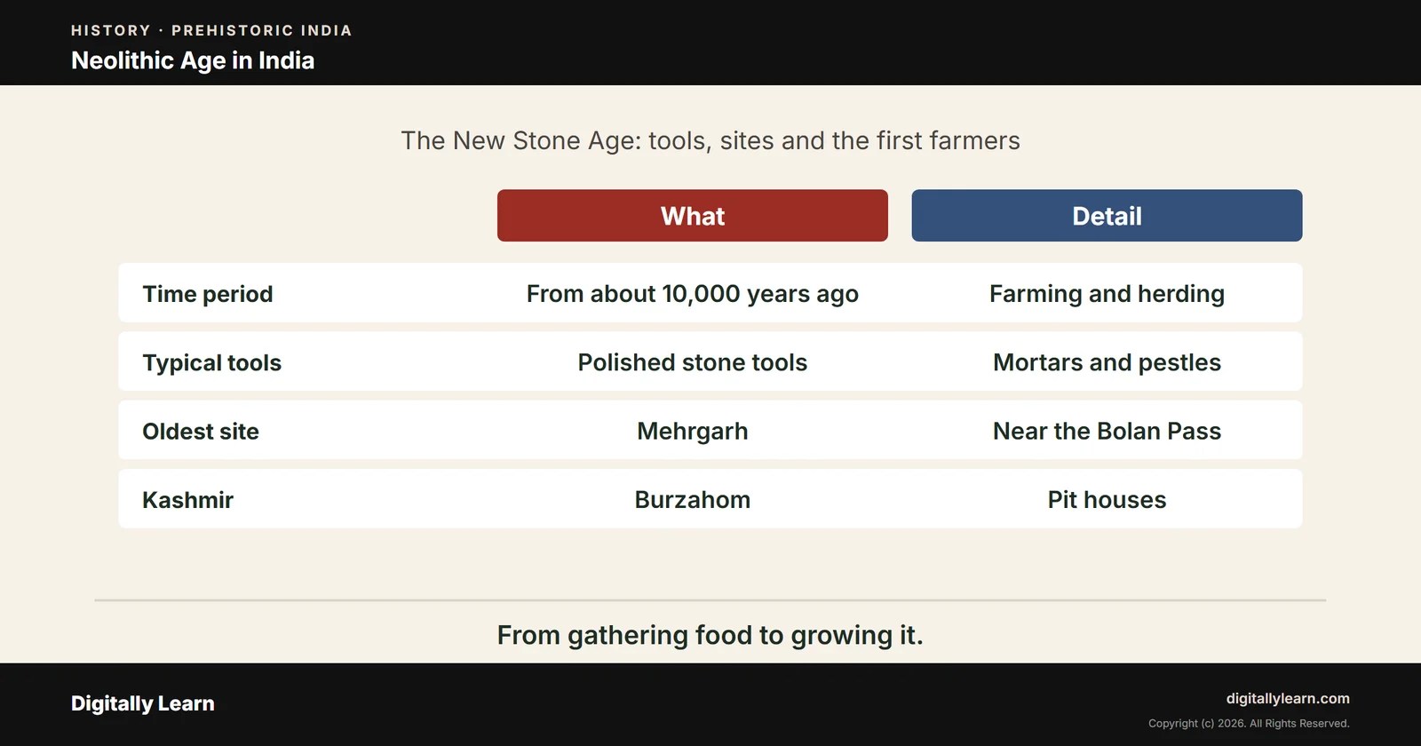 Neolithic Age in India: Tools, Sites, Pottery and Revolution