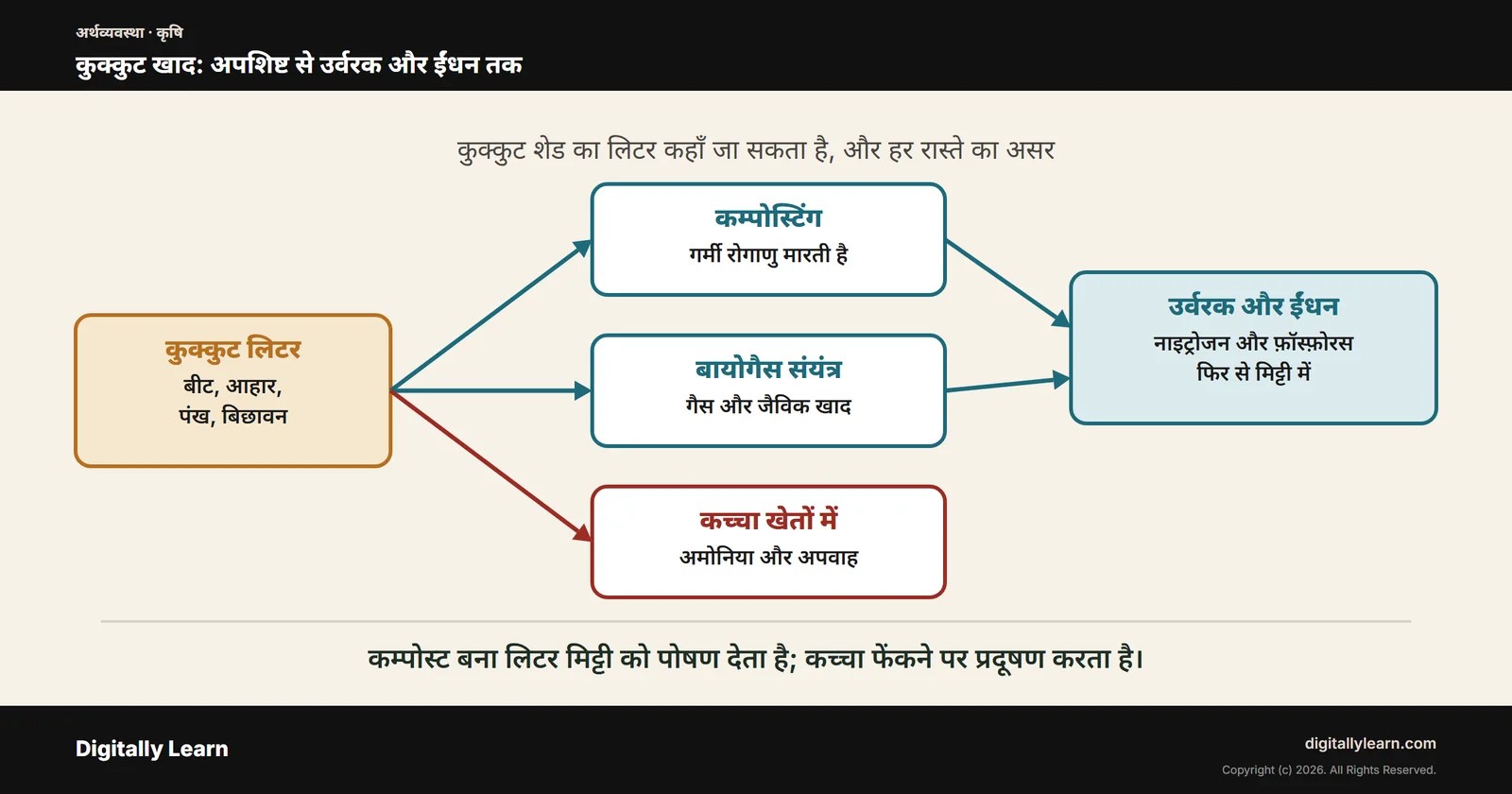 मुर्गी की खाद (कुक्कुट खाद): उर्वरक मूल्य, अपशिष्ट प्रबंधन और संधारणीय कुक्कुट पालन