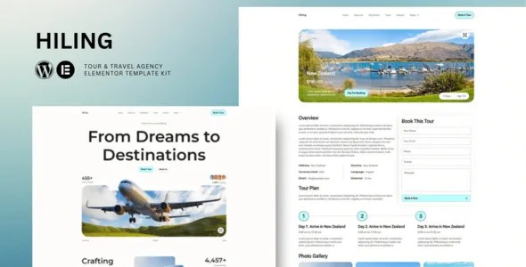 Hiling – Tour & Travel Agency WordPress Elementor Template Kit