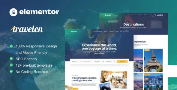 Travelen – Travel & Tour Agency Elementor Template Kit