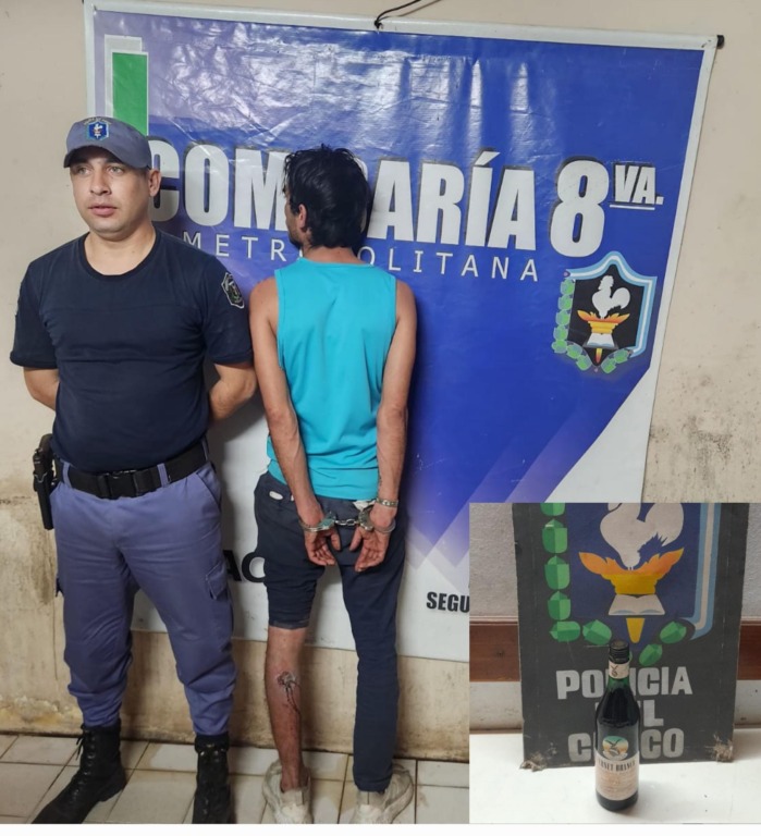 Sed peligrosa: ladrón quiso huir con un fernet pero lo detuvieron