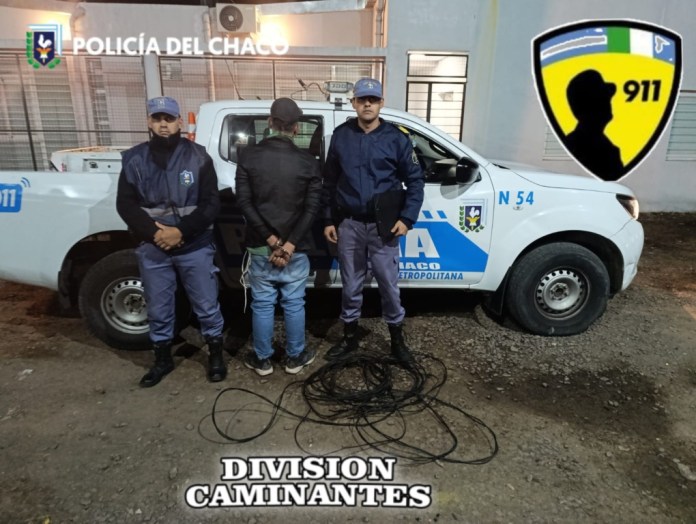 Estaba robando cables en las avenidas Italia y Paraguay, pero lo descubrieron