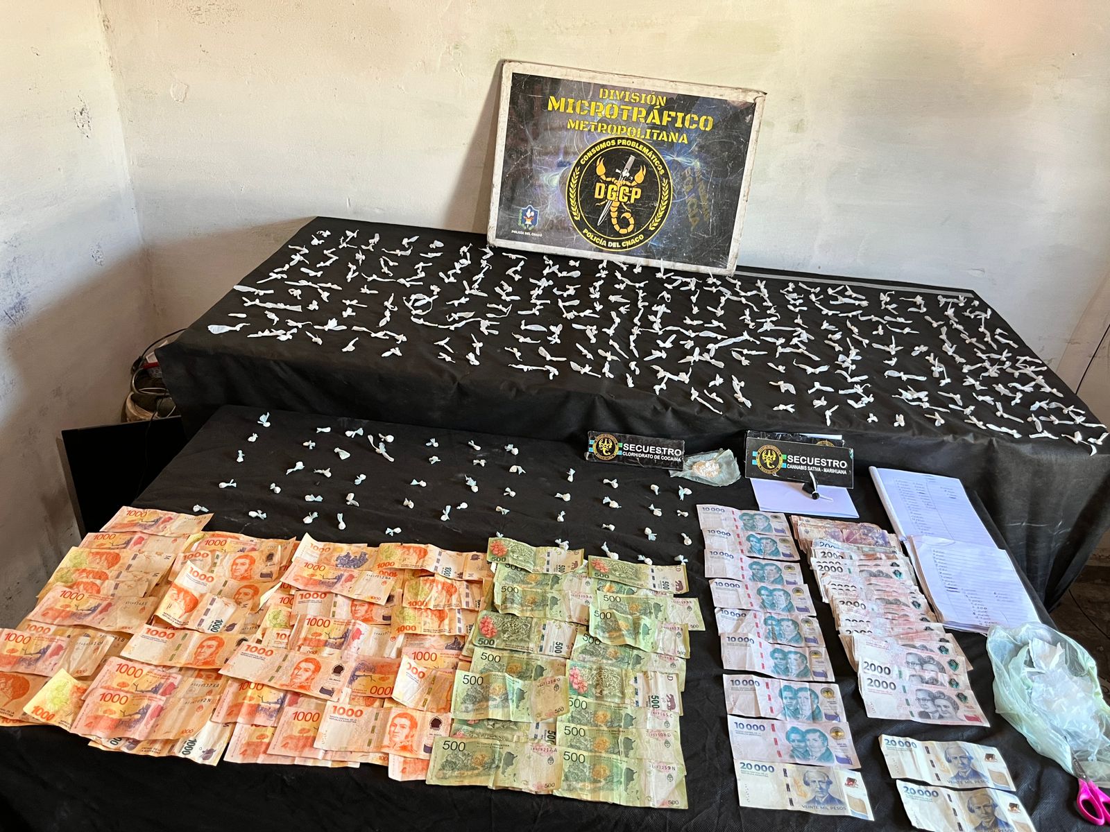 Tras un allanamiento secuestraron más de 300 mil pesos y drogas