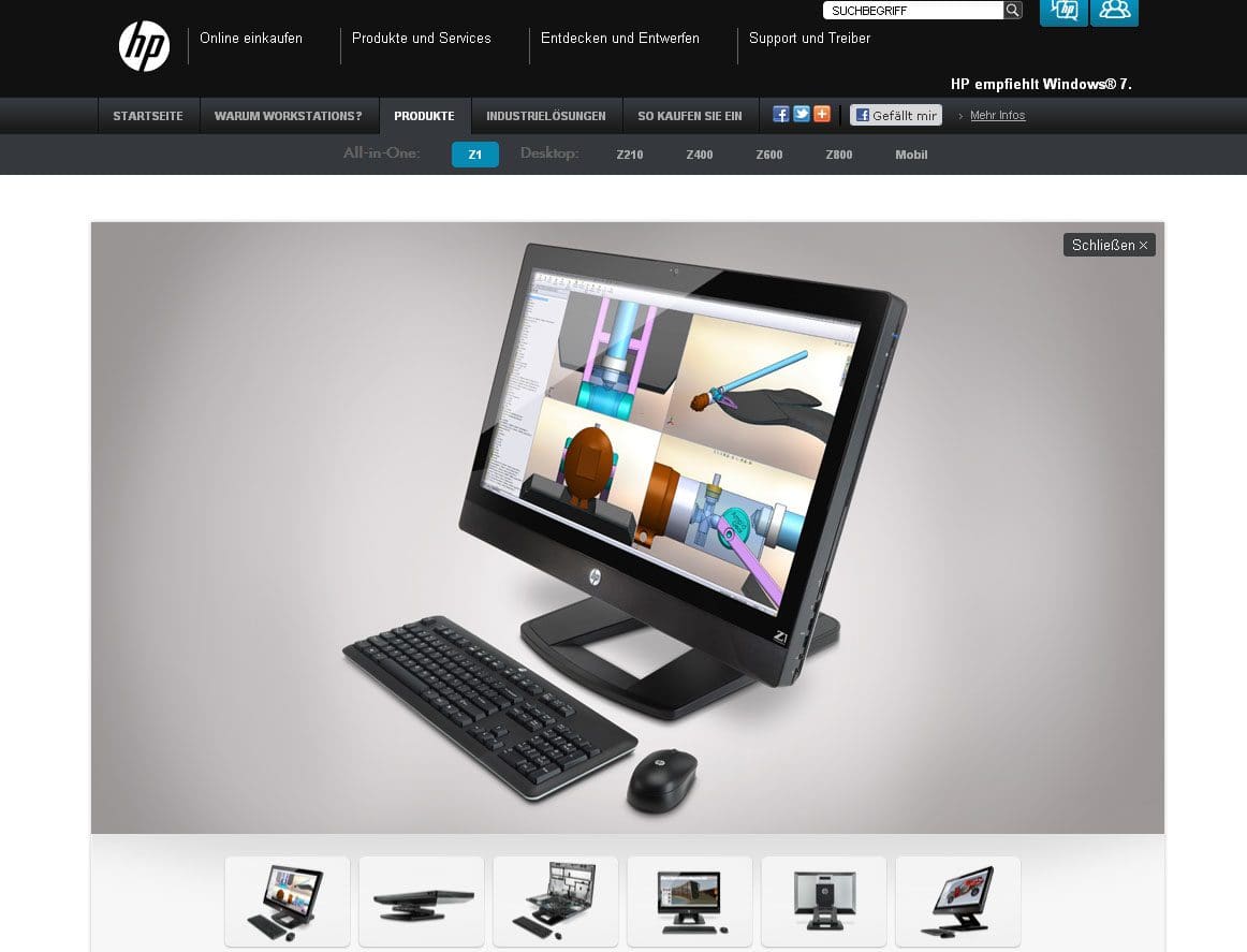 HP all-in-one desktop computer with keyboard and mouse