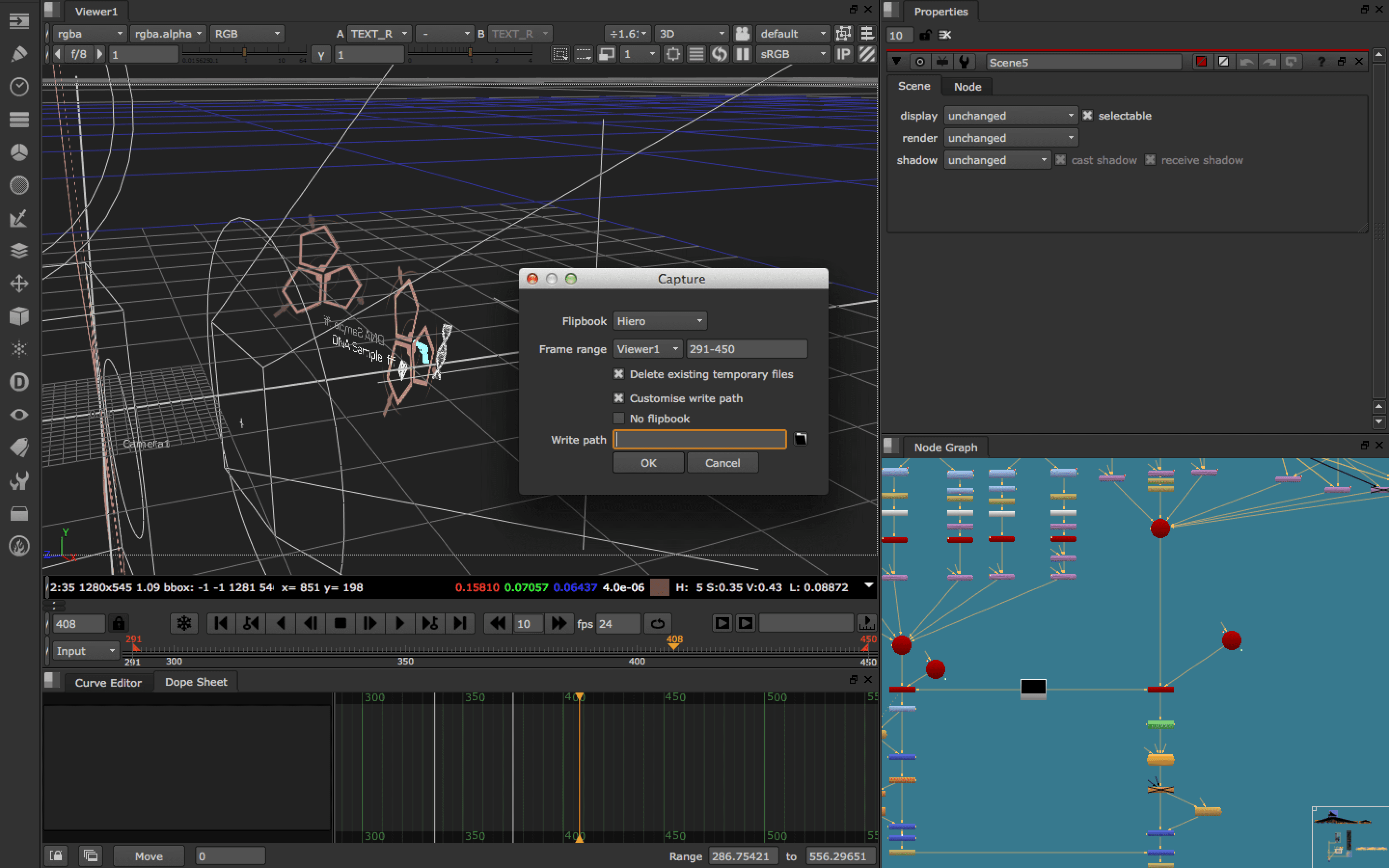3D animation software interface with playback settings.