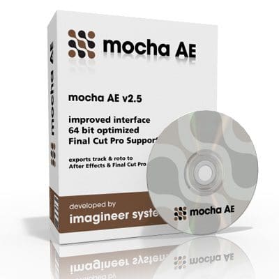 Software box for mocha AE v2.5 with a disc.