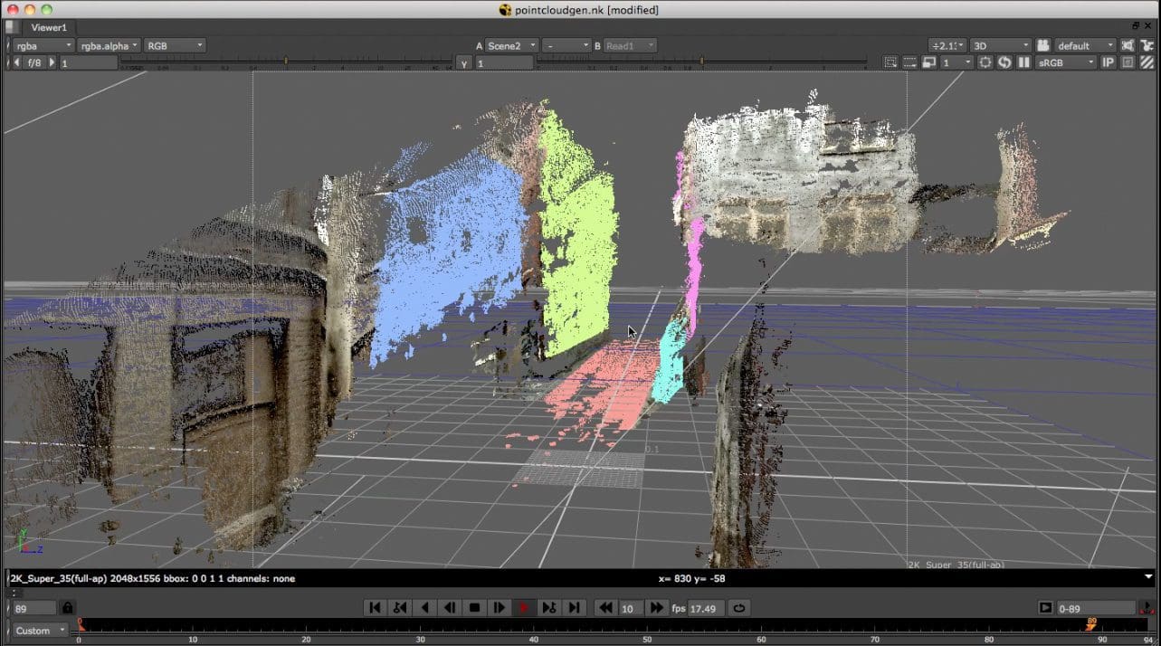 3D model of a room in a design software display