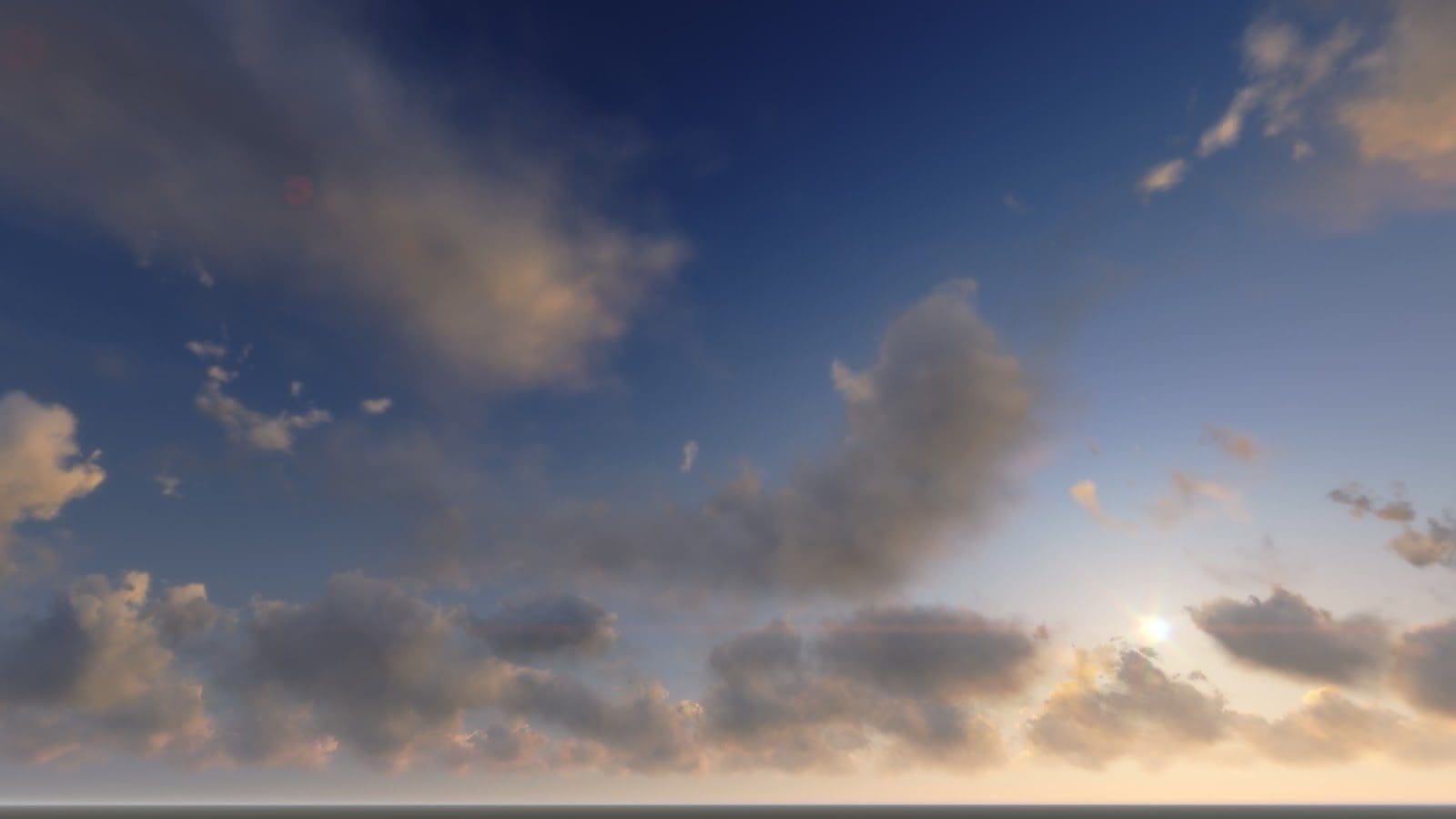 Clouds in a blue sky during sunset
