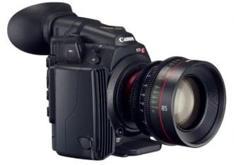 A Canon camera with a large lens
