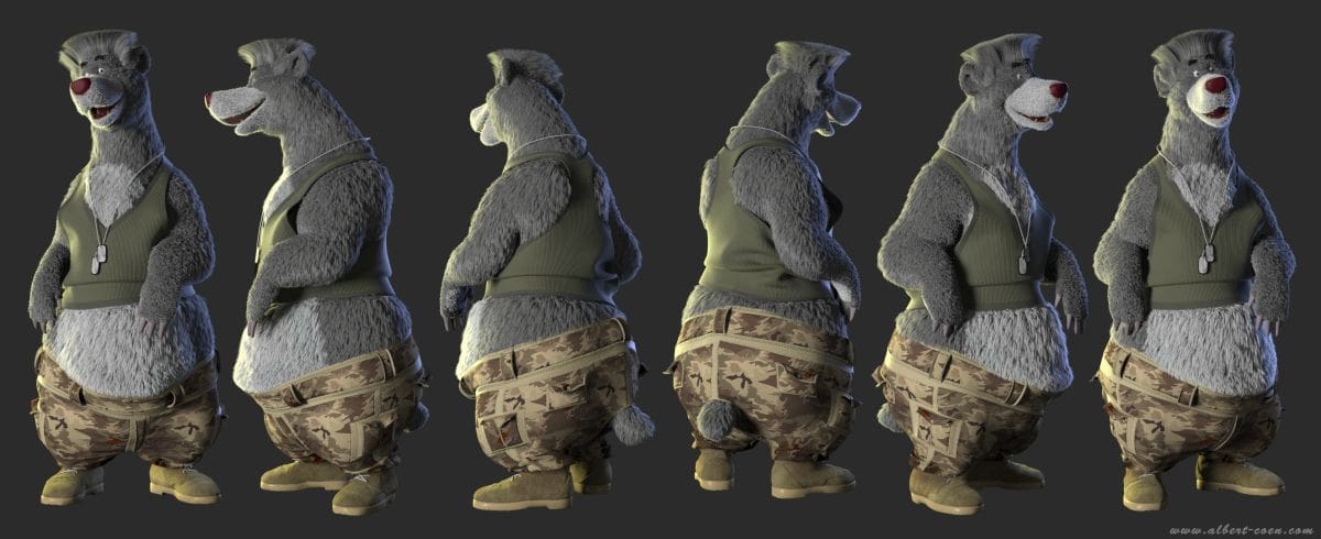 "Fan-Art Baloo"/Albert Coen/3ds Max, ZBrush, V-Ray/Deutschland