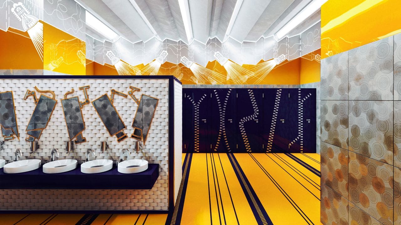 SARCASM. Concept of Public Restroom 4, Artists: Alexander Gatash 3D-Software: 3ds Max, VRay