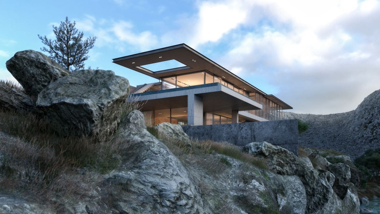Cliffhouse, Artists: Cliffhouse/ Tanja Somers, Lichtecht Gmbh, Software: 3ds Max,Corona