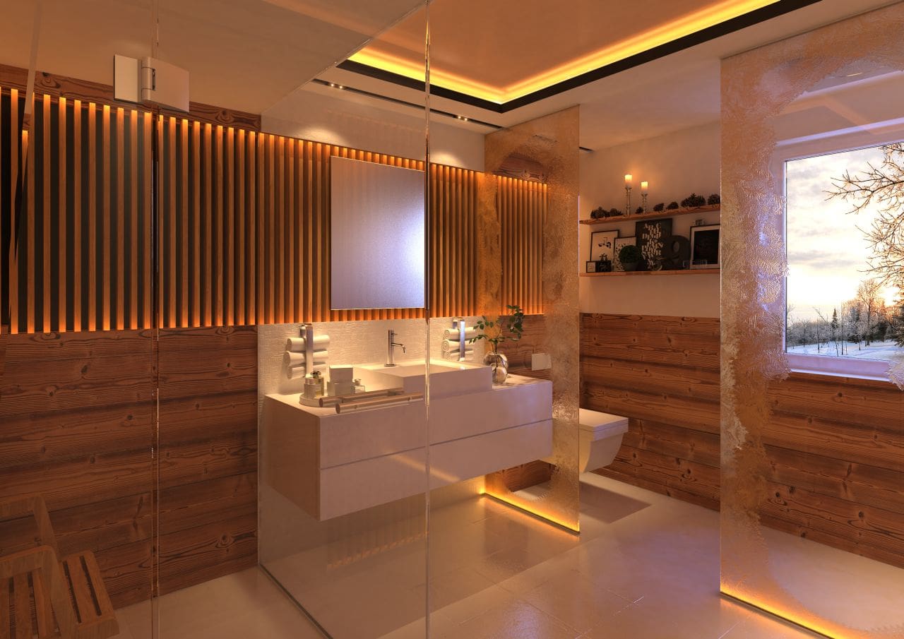 Kleines Badezimmer, Artists: Björn Kolkenbrock, Auftraggeber: Klafs GmbH & Co. KG, Software: 3ds Max, V-Ray