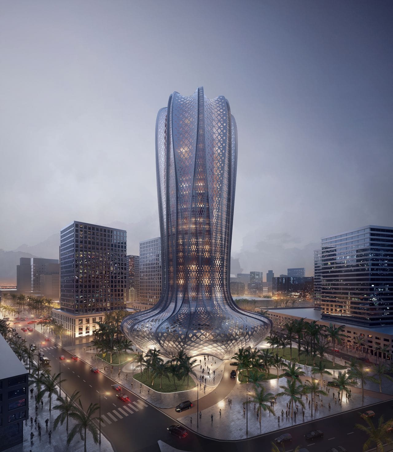 Lusail Hotel Tower, Artist : Thomas Vournazos, Visual Studio : Slashcube, Auftraggeber: Zaha Hadid Architects, Software: C4D