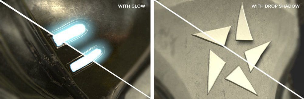 Filter: Leuchten und Schlagschatten
