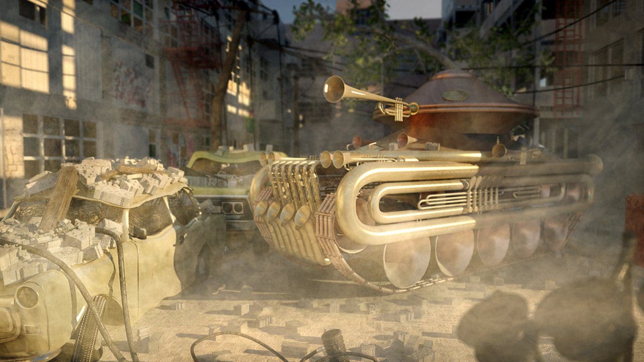 "Panzer, Pauken und Trompeten", von David Rosenberger aus Deutschland, gestaltet mit Cinema 4D & VRay