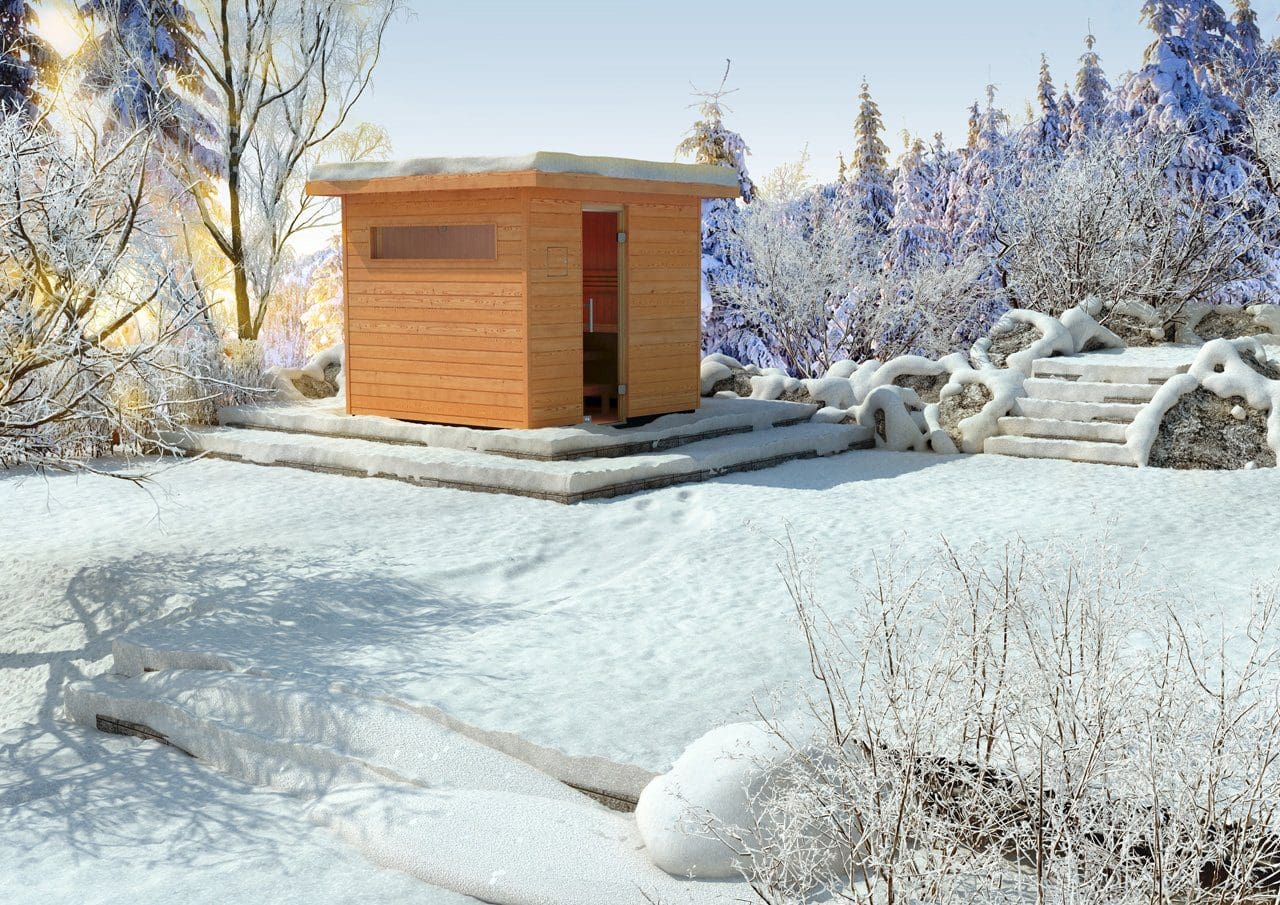 "Garten mit Sauna im Winter", von Björn Kolkenbrock aus Deutschland, gestaltet mit 3ds May & VRay