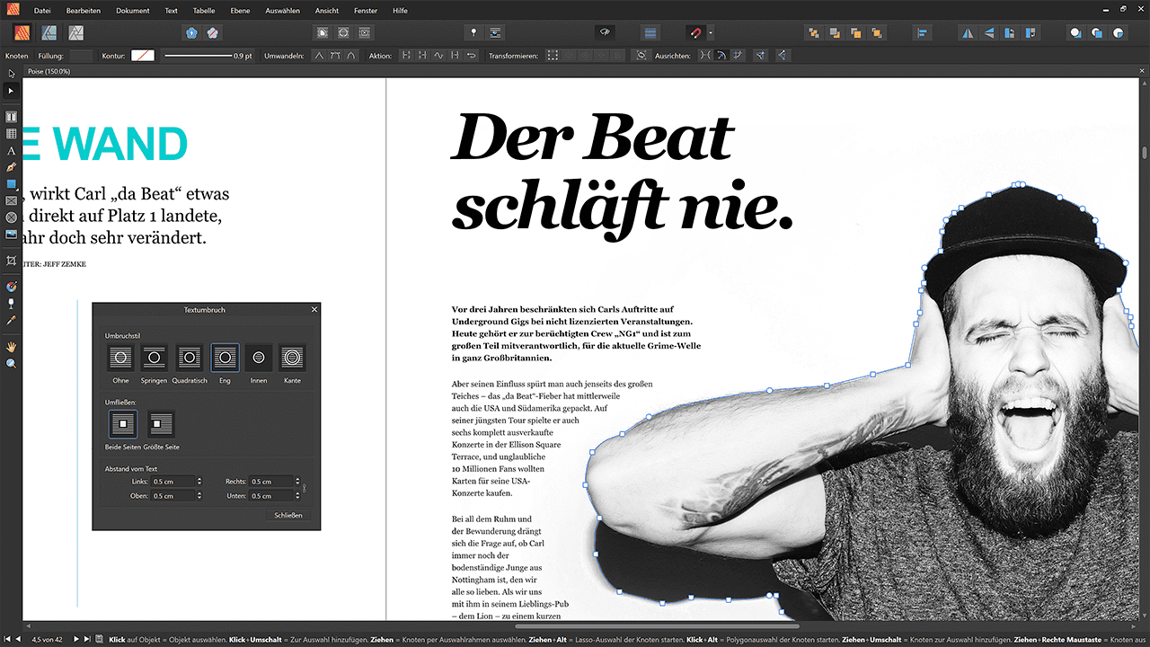 DE - Windows - Affinity Publisher - Text Wrap