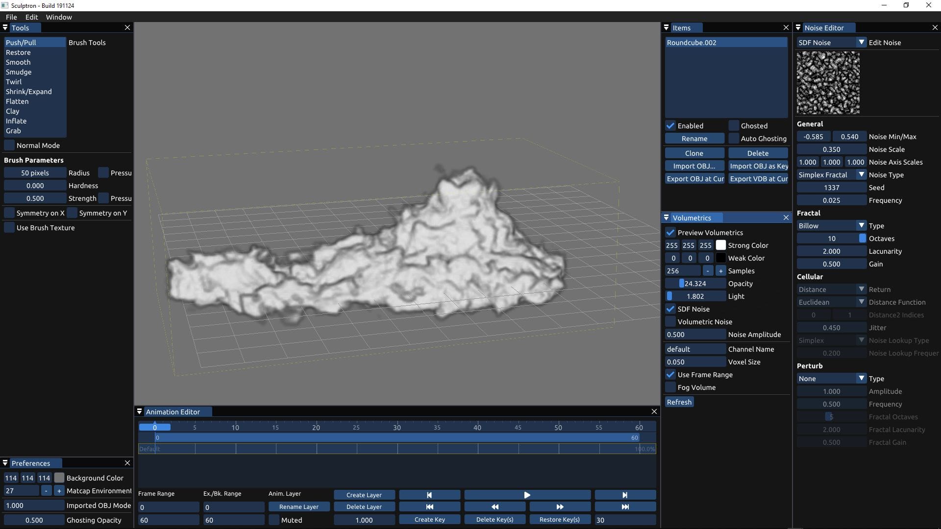 Mesh to Volume Funktion in Sculptron lässt aktuell nur die Form sculpt-animieren
