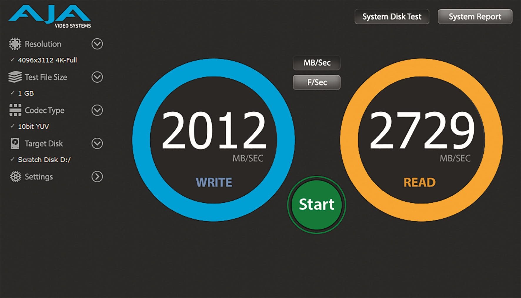 Auch die als Scratch Disk gedachte SSD ist flink.