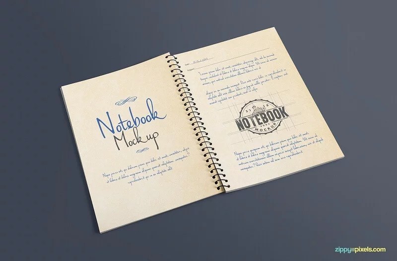 Mockup of a classic notebook that will help you showcase your drawings, sketches or typography pieces in a photorealistic . 16 Best Free Notebook Mockups Digitaltemplatemarket