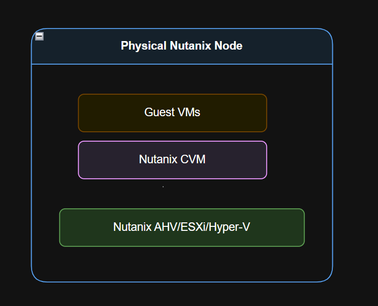 Illustration representing Nutanix Node and CVM.