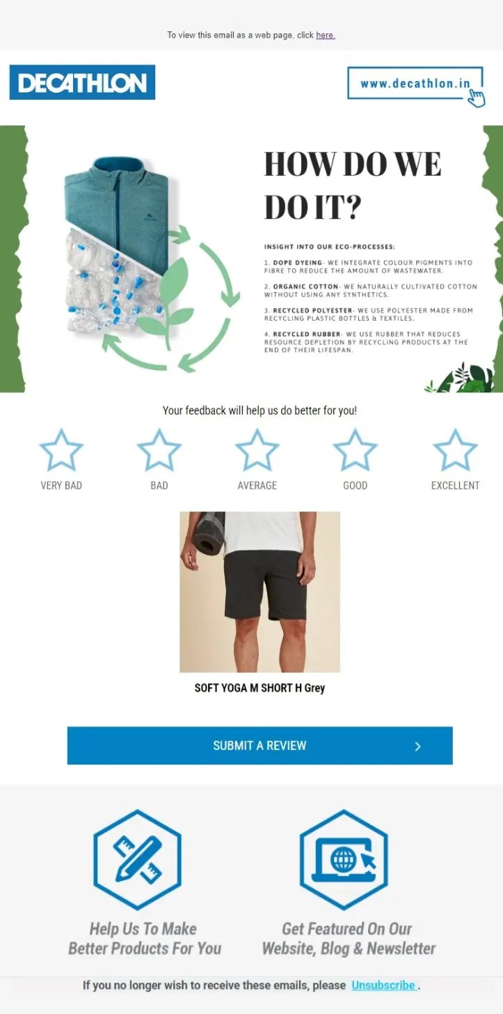 decathlon review emailer