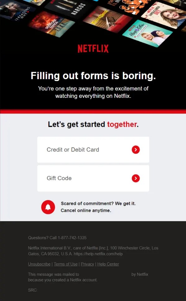 Say yes to Netflix email