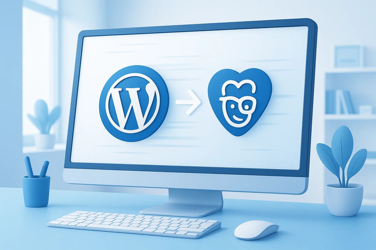 A guide on how to use WordPress with GoDaddy, showing the platform logos side-by-side.