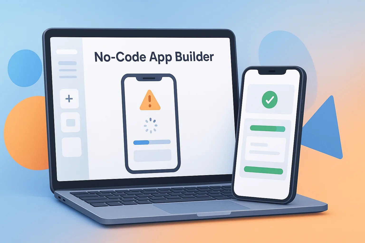 A visual representation of Adalo performance issues, showing a transition from a slow, rusty mechanism to a fast, efficient one.