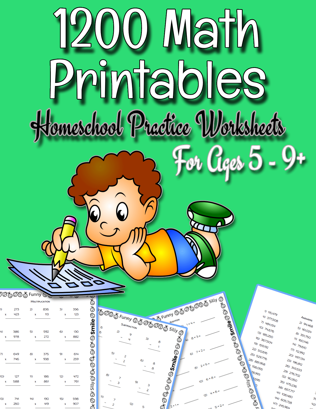 Kids Math Level 1 Addition Subtraction Multiplication Division 1200 Printable Homeschool