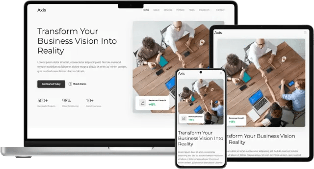 axis bootstrap website template md