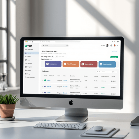 SEO blogging tools for on-page optimization, showing Yoast dashboard
