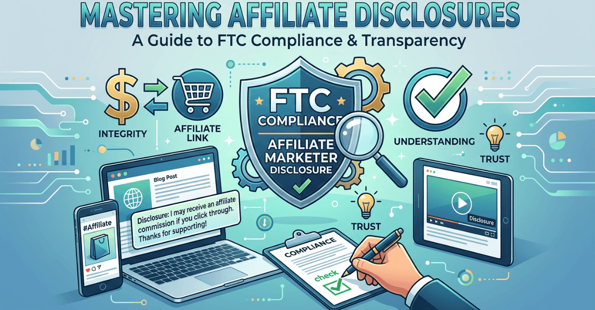 FTC disclosure compliance illustration for affiliate marketers