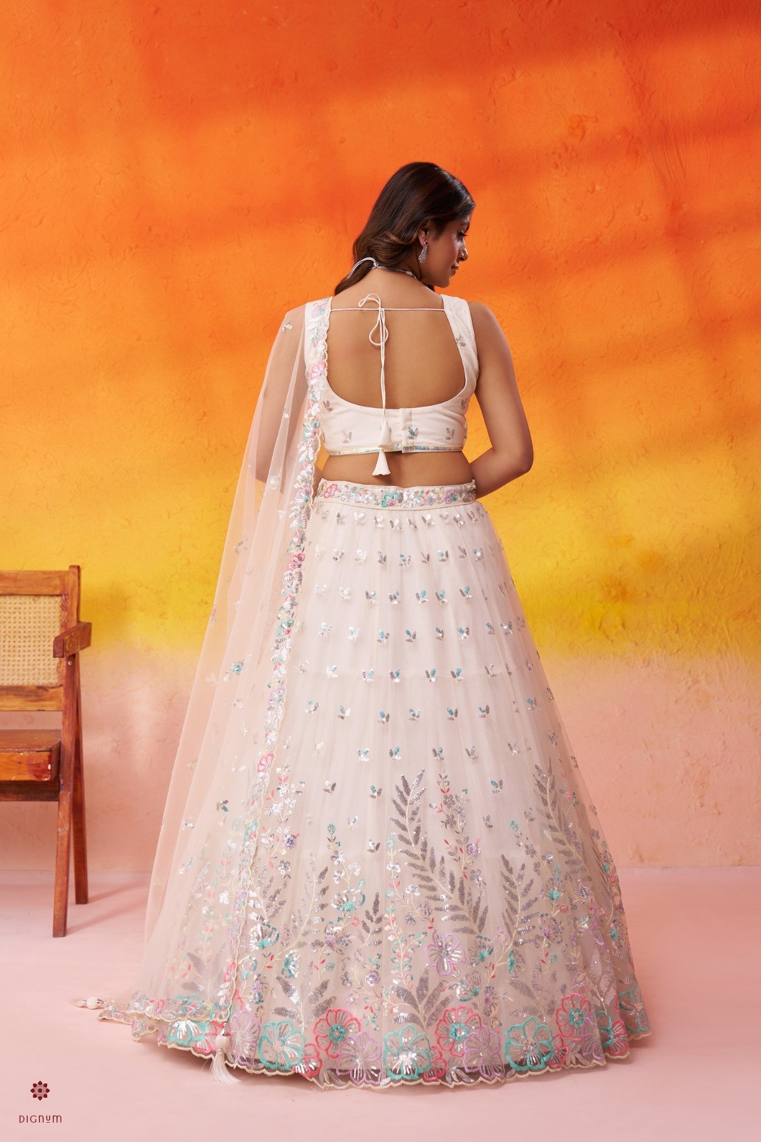 Latest Design Cream Designer Embroidered Lehenga Set