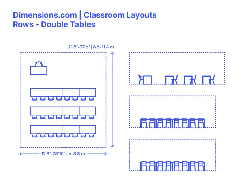 Classroom Layout Desk Table Sizes Dimensions Drawings Dimensions Com - Space Pattern Collection - Retina Quality