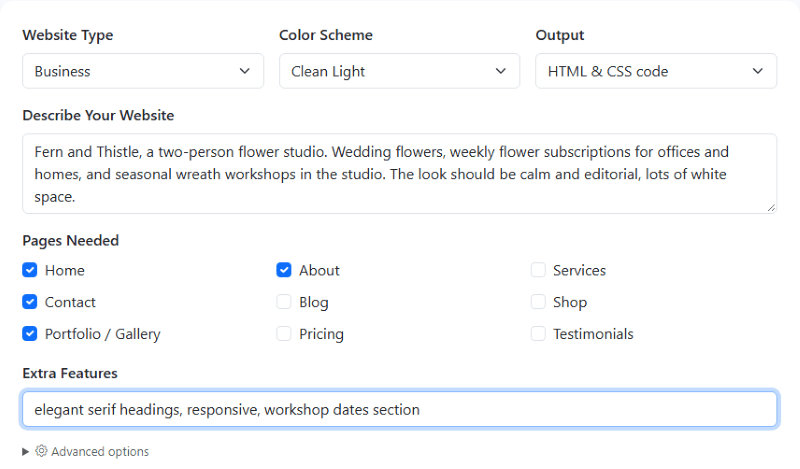 AI website generators