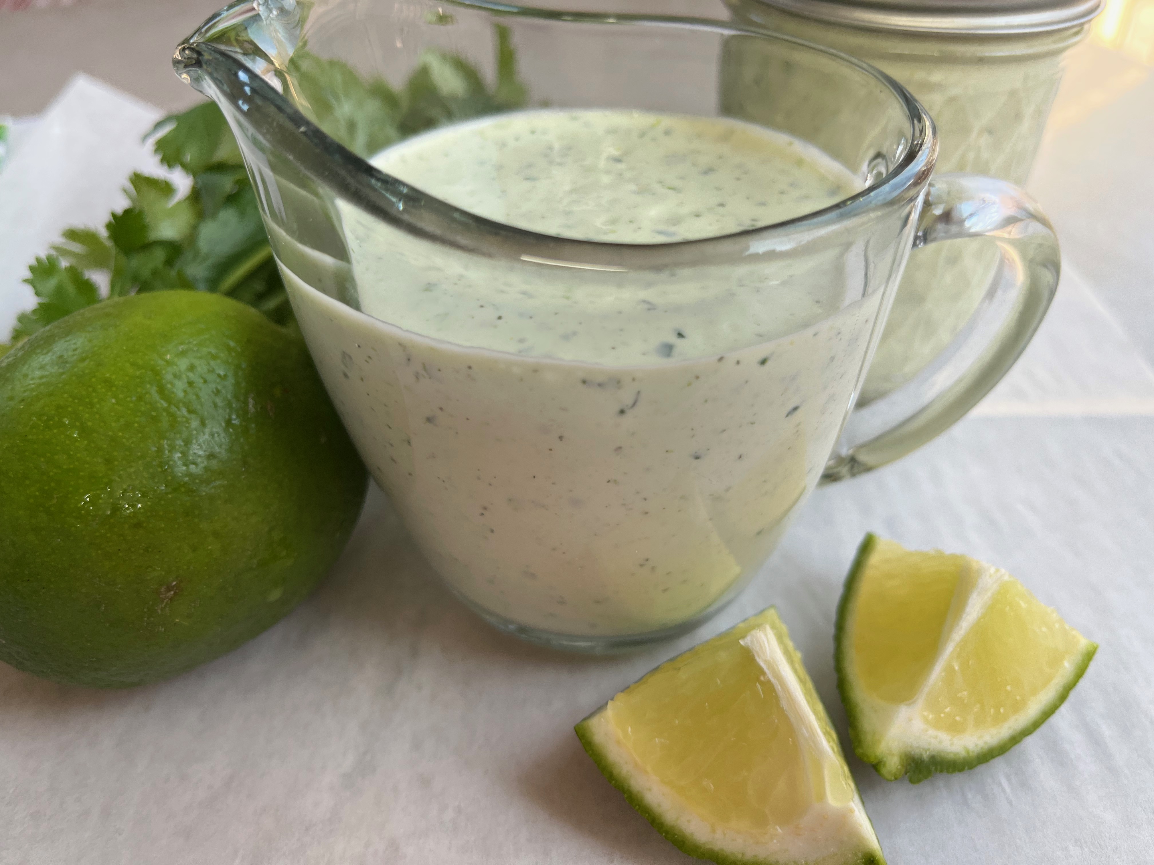 Blended tomatillos, jalapeños, mayonnaise, sour cream, buttermilk and dry ranch mix is the perfect dressing for any salad, taco or burrito.