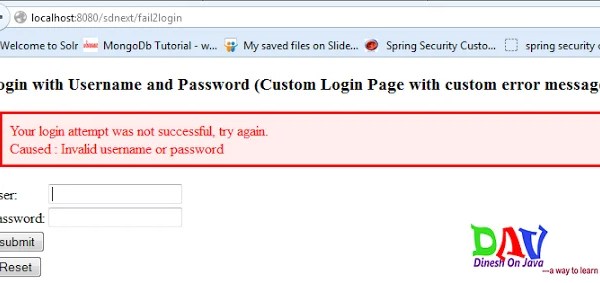 Security Custom Error Message