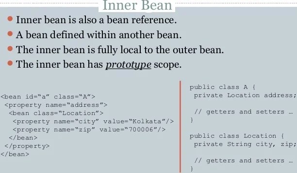 Injecting Inner Beans in Spring with Example