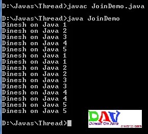 Java Thread Join using join() method