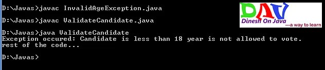User defined Exception in Java