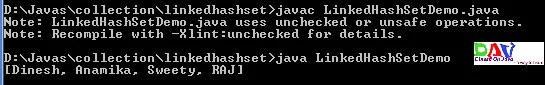 LinkedHashSet