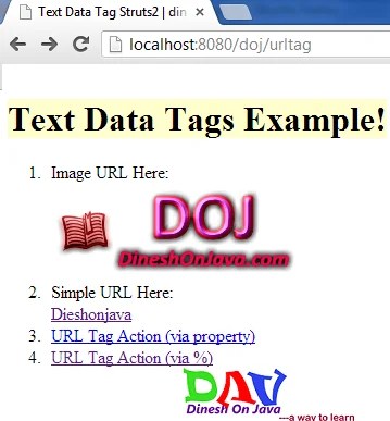 Struts 2 Url Tag Example 