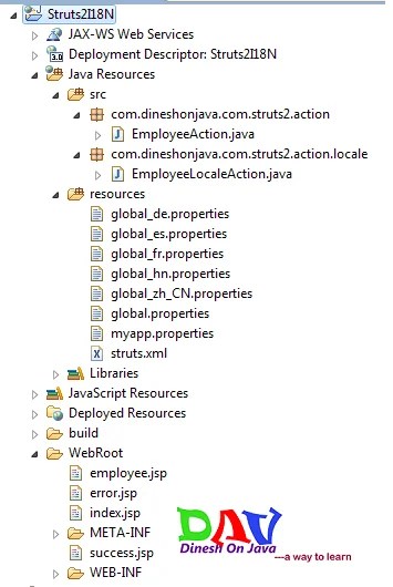 Internationalization and Localization in struts2 