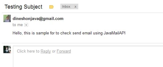 Sending Email JavaMail API