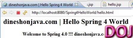 Hello World Example in Spring 4 
