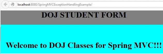 Exception Handling in Spring MVC 