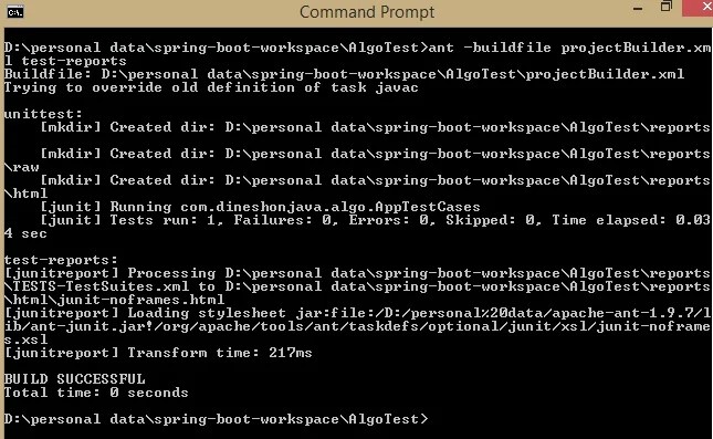 jUnit Test case with ANT